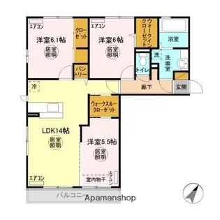 ルアナ姉崎【2階】の間取り