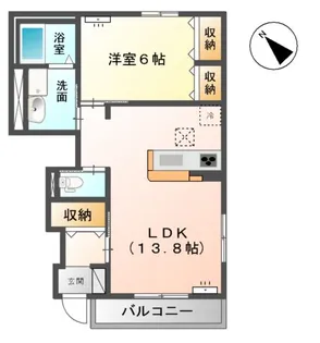 クレストコートB【1階】の間取り