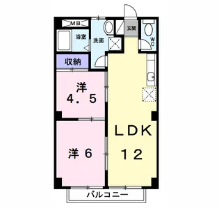 ハイネスヤワラ【2階】の間取り