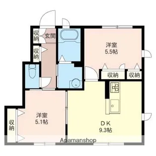 千葉県東金市田間2丁目【アパート】の間取り