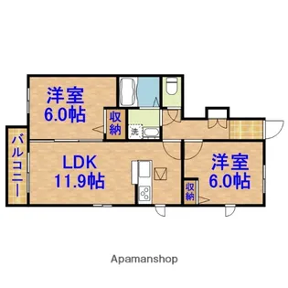 オアシスB棟【101号室】の間取り