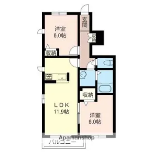 オアシスB棟【103号室】の間取り