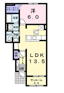 ラ メール デ ゼトワールⅡ【1階】の間取り