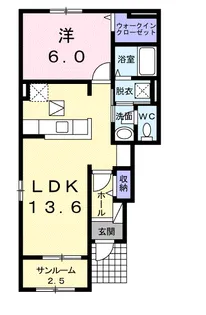 ラ メール デ ゼトワールⅡ【1階】の間取り