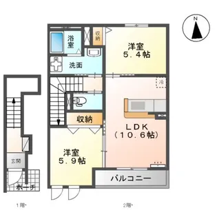 SUNNYWELL HAYANO【2階】の間取り