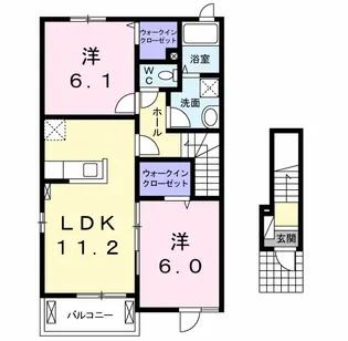 ブリーゼ・ベル・ウッドⅠ【2階】の間取り