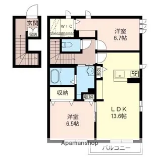 グランコート姉崎Ⅵ【2階】の間取り
