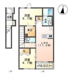 NFコーポ1号館【2階】の間取り