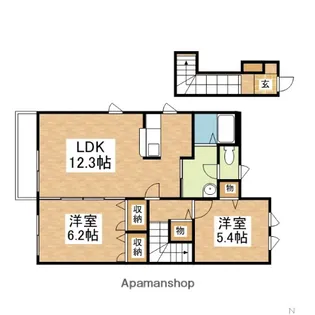 ジェンティーレD棟【201号室】の間取り
