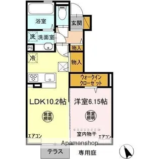ディアコート五井【1階】の間取り