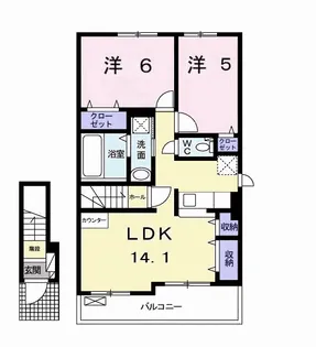 ベイコート 八幡【2階】の間取り