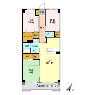 千葉県千葉市中央区末広1丁目【マンション】の間取り