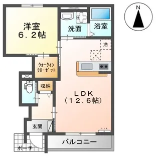 テラス・ビー・クワイエット【1階】の間取り