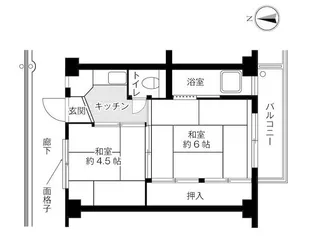 ビレッジハウス市原1号棟【0405号室】の間取り