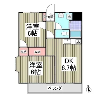 グリーンハイツ島野【2階】の間取り