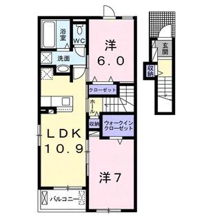 ベル B【2階】の間取り