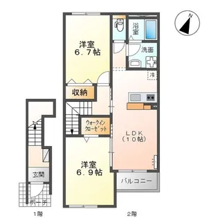 トリアフォスⅡ【2階】の間取り