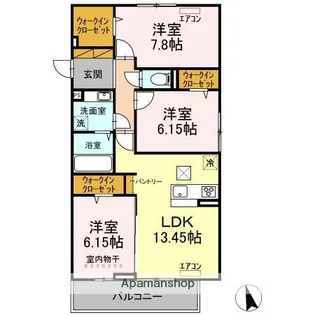 千葉県千葉市緑区おゆみ野3丁目【アパート】の間取り