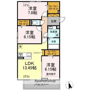 L.シャルル【2階】の間取り