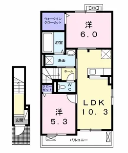 アンジュ レーヴ Ⅰ【2階】の間取り