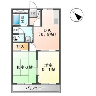 サンヒルズ【102号室】の間取り