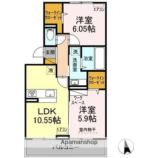 D−ROOMちはら台F【2階】の間取り