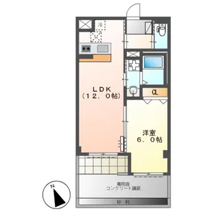 メルヴェール コリーヌ【1階】の間取り