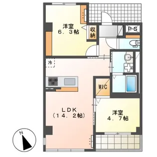 メルヴェール コリーヌ【2階】の間取り
