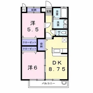 サンハイツ早野新田【1階】の間取り