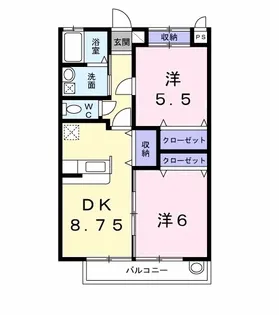 サンハイツ早野新田【1階】の間取り