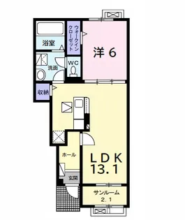 サン ヴェール 大芝 Ⅲ B【1階】の間取り