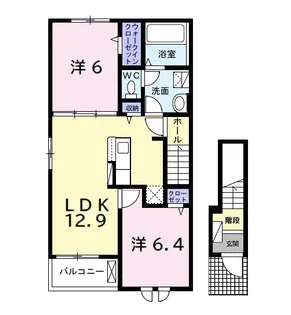 サン ヴェール 大芝 Ⅲ C【2階】の間取り