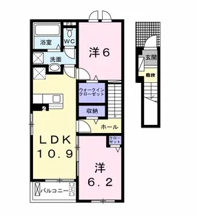 ル ソレイユⅠ【2階】の間取り