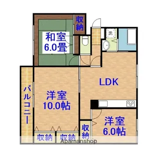 レインボーハウス勾当水5号棟【4階】の間取り