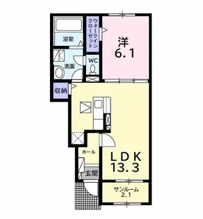 エスパース ボヌール【1階】の間取り