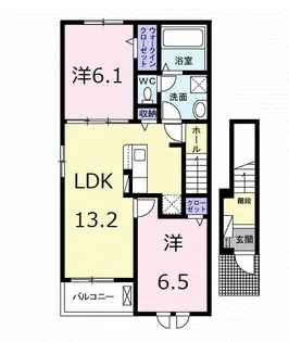 パレス ハンド Ⅰ【2階】の間取り