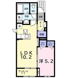 プリムヴェールⅢ【1階】の間取り