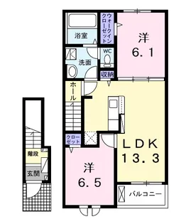 メゾン ドゥイエット【2階】の間取り