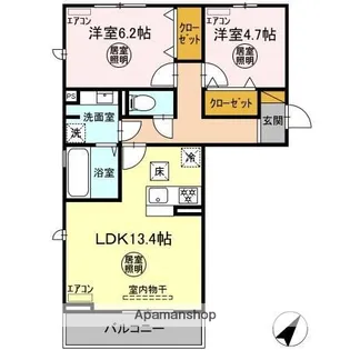グランソレイユ【1階】の間取り
