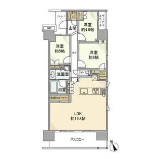 デュオヒルズちはら台駅前【6階】の間取り