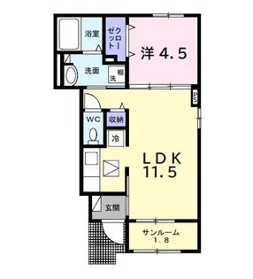 ヒカルサ市原姉ヶ崎ノース【1階】の間取り