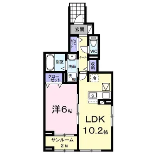 サンリット ヒル【1階】の間取り