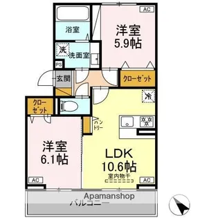 プランドール【2階】の間取り