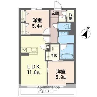 サリサ.I【205号室】の間取り