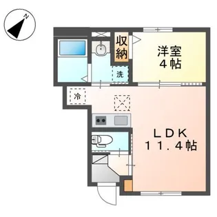 ガルデ寒川【1階】の間取り