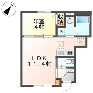 ガルデ寒川【1階】の間取り