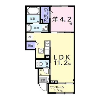 1LDKの間取り画像