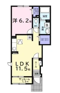 エアリーB【1階】の間取り