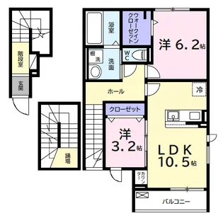デルーナⅠ【3階】の間取り