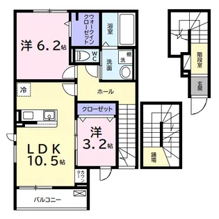 デルーナⅠ【3階】の間取り
